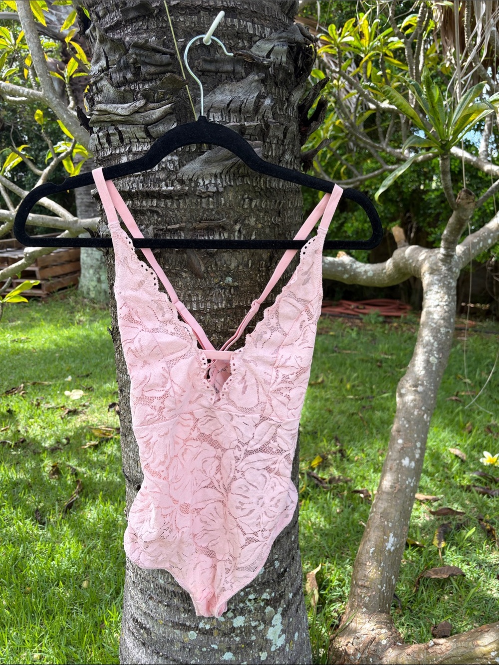 aerie Blush Pink Floral Lace Chemise with Adjustable Straps
